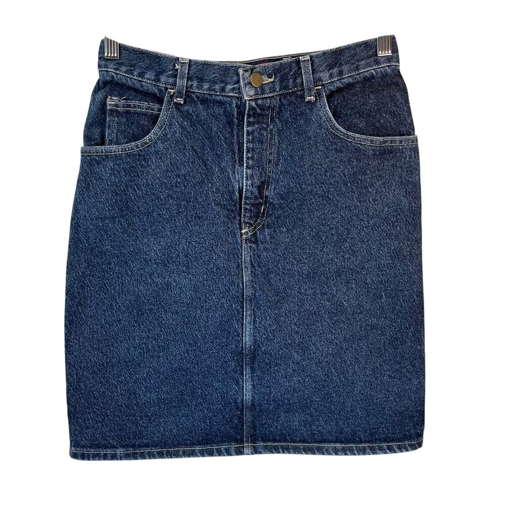 Bonjour Vintage 80’s Women’s USA Made Classic‎ Dark Wash Denim Skirt Size 9